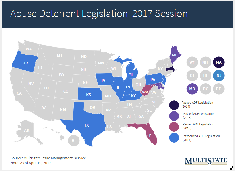 Abuse Deterrent Legislation Legislative Map