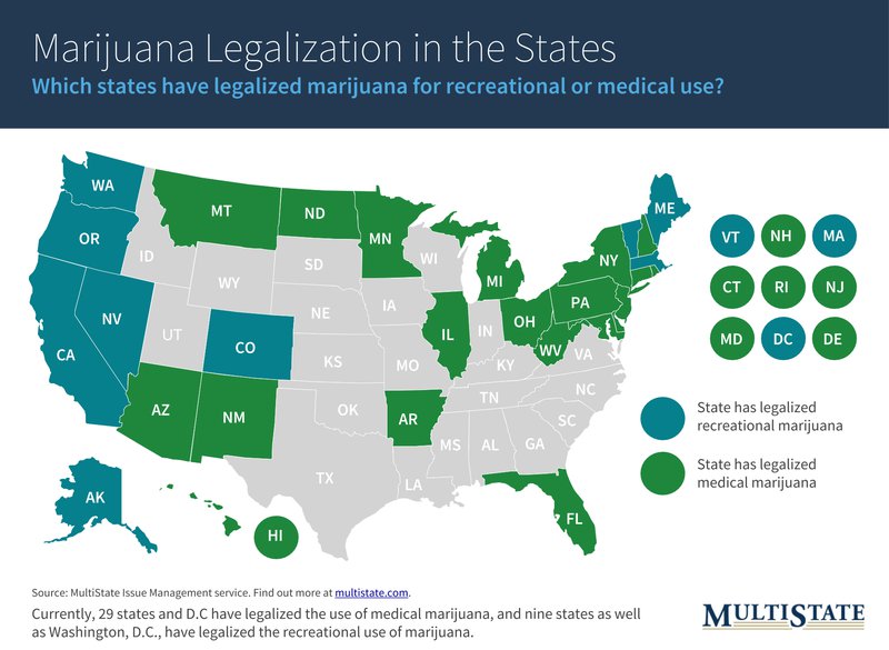 Map of Marijuana Legalization States