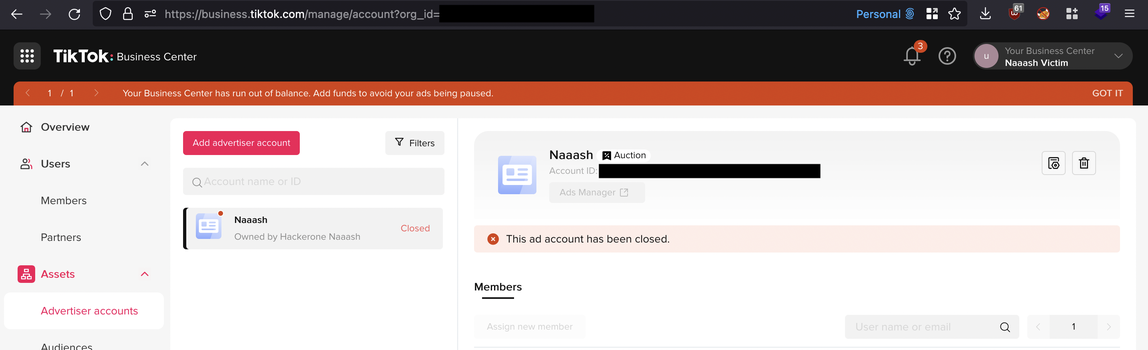 Account closed confirmation