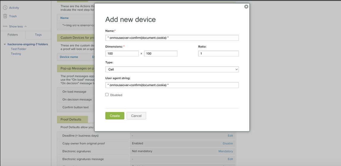 Custom device XSS