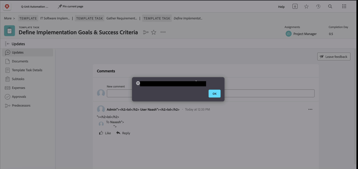 XSS triggered on admin