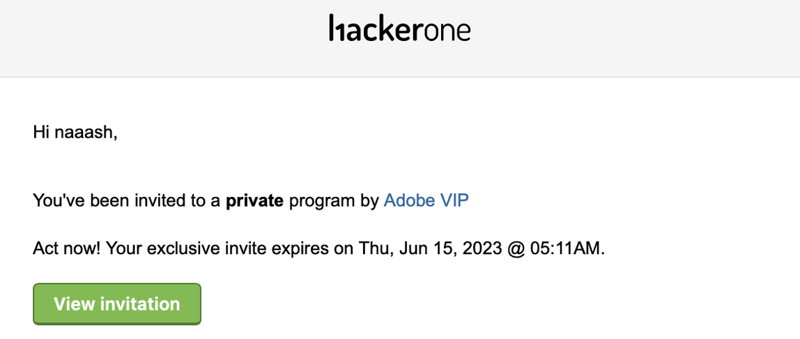 VIP program acceptance