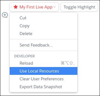 use local resources for the live app